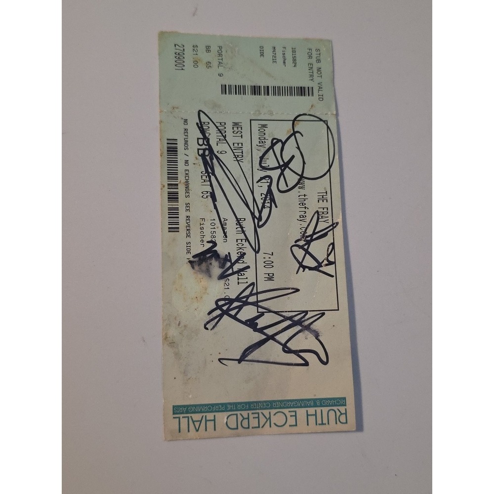 THE FRAY Concert Ticket‎ Stub 7/2014 Ruth Eckerd Hall